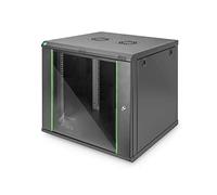 DIGITUS Dynamic Basic - Armario de Red (19 Pulgadas, 9 U, Montaje en Pared, 600 mm de Profundidad, soporta hasta 60 kg, Puerta de Cristal), Color Negro
