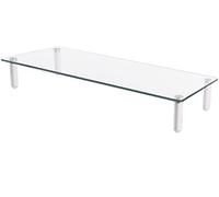 DIGITUS Elevación del monitor de vidrio Universal - Soporte de pantalla - Carga 20 kg - Antideslizante - Pies blancos