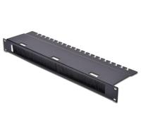 DIGITUS Entrada de cables con tira de cepillo y retenedor de cables - 1U - 19 pu