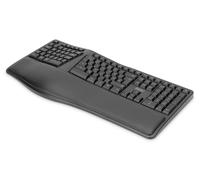 DIGITUS Ergonomic Keyboard Wireless German Layout Black