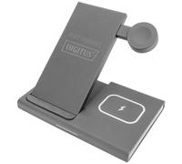 DIGITUS Estación de carga 3 en 1, carga inalámbrica, 15W máx. de potencia de carga, compatible con Apple Watch, Airpods, iPhone, negro