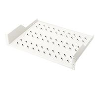 DIGITUS Estante para instalación fija - 19" - 2U - Montaje frontal - Capacidad de carga 25 kg - Para armarios de red y armarios de servidores - A partir de 450 mm de profundidad de armario - Gris