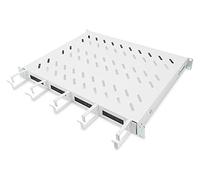 DIGITUS Estante para instalación Fija - 19 Pulgadas - 1U - para armarios de Red y armarios de Servidor - A Partir de 600 mm de Profundidad de Armario - con guía de Cables integrada - Gris