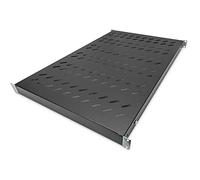 DIGITUS Estante para montaje fijo - Profundidad variable - 19 pulgadas 1U | A partir de 1000 mm de profundidad del armario - Capacidad de carga de 50 kg - Para armarios de red y servidores - Negro