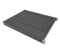 DIGITUS Estante para montaje fijo - Profundidad variable - 19 pulgadas 1U | Profundidad del armario de 600 mm - Capacidad de carga de 50 kg - Para armarios de red y servidores - Negro