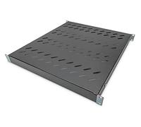 DIGITUS Estante para montaje fijo - Profundidad variable - 19 pulgadas 1U | Profundidad del armario de 800 mm - Capacidad de carga de 50 kg - Para armarios de red y servidores - Negro