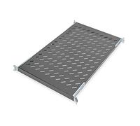 DIGITUS Estante - Profundidad variable - Para instalación fija - 19 pulgadas - 1U - Capacidad de carga 50 kg - Para armarios de red y servidores - A partir de 1000 mm de profundidad de armario - Negro