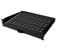 DIGITUS Estantería Extensible - 19 Pulgadas - 2U - Fijación Frontal - Capacidad de Carga 30 kg - para armarios de Red y armarios para servidores - A Partir de 450 mm de Profundidad de Armario - Negro