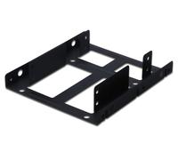Mounting KIT: Dual SSD/HDD 2.5 -> 3.5 BAY Incl. Mounting Frame, Metal Black, Screws