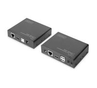 DIGITUS DS-55505 Extensor KVM HDMI (HDBaseT) - UHD 4K/60 Hz - 100 m mediante cable LAN (HDBaseT 100 m) - Conjunto: Transmisor y Receptor - Audio - HDMI 1.4 & HDCP 2.2 & HDBaseT 2.0