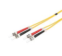 DIGITUS FO Cable de conexión OS2-2 m de Cable de fibra óptica ST a ST - LSZH - monomodo dúplex 09/125µ - 10 GBit/s - Amarillo