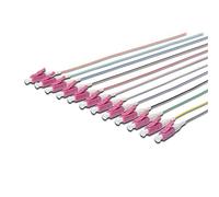 DIGITUS FO Latiguillos, 12 piezas, LC, Simplex, OM4, código de color DIN IEC 304, Fibra óptica, tecnología de redes, longitud 2m
