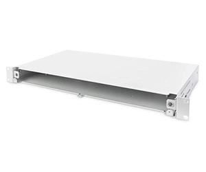 DIGITUS FO Splice Box - Panel de conexión de Fibra óptica - 1U de 19 Pulgadas - Sin Relleno y sin Adornos - Gris