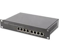 DIGITUS Gigabit Ethernet PoE+ Switch - 10 Pulgadas - 8 Puertos - no gestionado - IEEE 802.3at - 96 Watt Power Budget - Negro