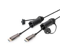 DIGITUS HDMI AOC cable híbrido de fibra óptica - 30m - HDMI 2.0 - 4k/60Hz - funda protectora blindada - IP68 - compatible con TV/beamer/monitor - negro