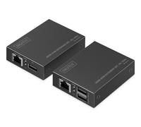 Digitus Extensor KVM HDMI - Emisor/Receptor UHD 4K 30Hz, 40 m, HDMI 1.4, 2x USB, PoC - Negro