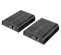DIGITUS HDMI KVM IP Extender Set - UHD 4k 60Hz - 40 m de alcance - HDMI 2.0 - transmisor y receptor - hasta 253 receptores - 2x USB para ratón y teclado - punto a punto - CAT 6 - negro