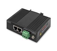 DIGITUS Industrial Gigabit Ethernet PoE Injector - 85W - 10/100/1000 Mbps - Alcance 100m - Montaje en Carril DIN - Negro