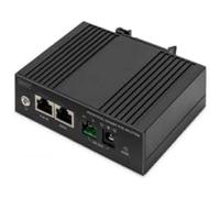 DIGITUS Industrial Gigabit Ethernet PoE Splitter - 60W - 10/100/1000 Mbps - Montaje en Carril DIN - Negro