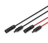 DIGITUS Juego de Cables solares de extensión - 2 Cables - 10 m - sección del Conductor de 6 mm² - Conector MC4 - IP65/68 - Resistente a los Rayos UV y a la Intemperie - Funda XLPO - 1x Rojo, 1x Negro