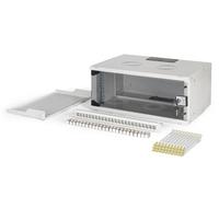 DIGITUS Set de Red de 19 pulg - Armario Mural 4U - Estante 1U - Panel de conexión de 24 Puertos - 24 módulos Keystone - 30 Cables de Red Cat 6A - No montado - Soho Pro - Gris