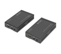 Digitus Juego Extensor HDMI HDBaseT 4K/30Hz 70m con Cable Cat5e/6/7, Transmisor y Receptor para 4096x2160, 3D, HDCP, IR, Incluye Kit Montaje