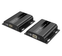 DIGITUS Juego extensor HDMI IP - UHD 4k 60 Hz - HDMI 2.0 - hasta 200 m de alcance - emisor y receptor - hasta 253 receptores - CAT 6 - negro