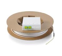 DIGITUS Kit de instalación FTTx - 50 m - 2 conectores LC-APC dúplex - 4 fibras - LSZH, CPR B2ca - Toma FTTH preconfeccionada - Extremo del cable abierto - Montaje en superficie - Blanco