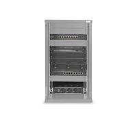DIGITUS Kit de Red de 10 pulg - 12U - 592 x 312 x 300 mm - Soho - Negro | Armario de red - Estante - Regleta de enchufes - Panel de conexiones - Conmutador Gigabit - 10 cables LAN Cat 6
