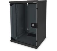 DIGITUS Kit de Red de 10 Pulgadas - 9U - 464 x 312 x 300 mm - Soho - Negro | Armario de red - Estante - Regleta de enchufes - Panel de conexión de 8 puertos - Conmutador Gigabit de 8 puertos