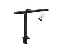 DIGITUS Lámpara de escritorio LED - 1025 lúmenes - 50 cm de ancho - 7 W | 1000 lux - 4 niveles de temperatura de color - Regulable - Control táctil - Brazo flexible - Base con pinza - Negro