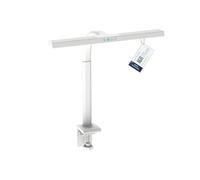 DIGITUS Lámpara de escritorio LED - 1025 lúmenes - 50 cm de ancho - 7 W | 1000 lux - 4 niveles de temperatura de color - Regulable - Control táctil - Brazo flexible - Base con pinza - Blanco