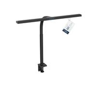 DIGITUS Lámpara de escritorio LED - 2400 lúmenes - 80 cm de ancho - 16 W | 1000 lux - 4 niveles de temperatura de color - Regulable - Control táctil - Brazo flexible - Base con pinza - Negro