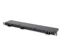DIGITUS LSA Patch-Panel Cat-6A - 24 puertos - 0,5 HE - Apantallado - Clase EA - Tapa de protección contra el polvo - Negro RAL 9005