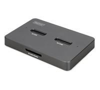 DIGITUS M.2 SSD Docking Station - para SSD NVMe y SATA de hasta 4 TB - Lector de Tarjetas SD Express - USB-C 3.2 Gen2 10 Gbit/s - para SSD 2242, 2260, 2280, 22110 - Hot-Swap - Negro