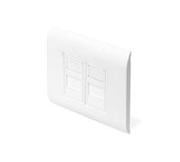 DIGITUS Marco + 2x cubierta - 2 puertos - Salida recta - Distribución francesa - Para módulos Keystone - Blanco
