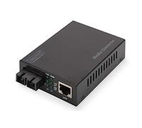 DIGITUS Media Converter - Multimodo - Gbit Ethernet - RJ45/SC - Longitud de onda 850nm - Hasta 0.5km - Red de fibra óptica - Negro