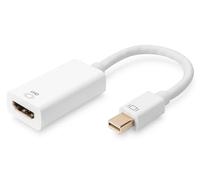 DisplayPort adapter cable, mini DP - HDMI type A M/F, 0,2m, HDMI 2.0, active, gold, wh