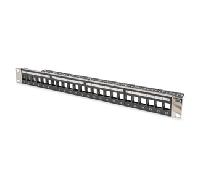 DIGITUS Modular Patch Panel shielded 24-port Blank 1U Rack Mount color black transparent label fields DN-91411-LF