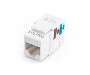 Digitus Módulo Keystone Cat-5e sin apantallar - Toma RJ45-100 MHz 1GBase-T - AWG 26-22 - Montaje sin herramientas - Blanco