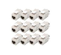 DIGITUS Módulo Keystone Cat 6A - 12 unidades - Blindado - 500 MHz 10Base-T | Sin herramientas - LSA - PoE++ - AWG 26-22 - Conector hembra RJ45 - 10 Gbit/s - Para cajas de conexión y paneles de conexión