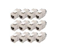DIGITUS Módulo Keystone Cat-6A blindado - 12 Unidades - Conector RJ45-500 MHz 10GBase-T - AWG 26-22 - Diseñable - con Palanca de Bloqueo - Montaje sin Herramientas