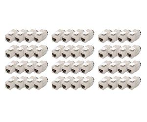 DIGITUS Módulo Keystone Cat 6A - 48 Unidades - Blindado - LSA - PoE++ | Organizador de cables - Sin herramientas AWG 26-22 - Conector hembra RJ45 - 500 MHz 10Base-T - 10 Gbit/s