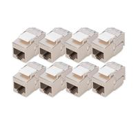 DIGITUS Módulo Keystone Cat 6A - 8 unidades - Apantallado - 10 Gbit/s | Carcasa compacta - Sin herramientas - LSA - PoE++ - AWG 26-22 - RJ45 - 500 MHz 10Base-T - Para paneles de conexión