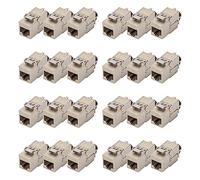 CAT 6A Keystone Jack, STP, tool free, dust cover smart cable manager, metal snap-in, set 24 pcs.