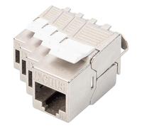 DIGITUS Módulo Keystone Cat-6A blindado - 1 unidad - Versión estándar - Conector RJ45-500 MHz 10GBase-T - AWG 26-22 - Diseñable - Con sujetacables - Montaje sin herramientas (Paquete de 4)