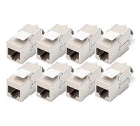 DIGITUS Módulo Keystone Cat-6A Shielded - 8 Piezas - Toma RJ45-500 MHz 10GBase-T - AWG 26-22 - Montaje sin Herramientas