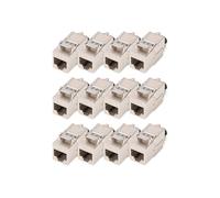 DIGITUS Módulo Keystone Cat 8.1 - 12 Unidades - Apantallado - 40 Gbit/s | Sin herramientas - LSA - 4PPoE - AWG 26-22 - Conector hembra RJ45 - 2000 MHz 40GBase-T - Para paneles de conexión