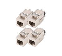 DIGITUS Módulo Keystone Cat 8.1 - 4 Unidades - Apantallado - 40 Gbit/s | Sin herramientas - LSA - 4PPoE - AWG 26-22 - Conector hembra RJ45 - 2000 MHz 40GBase-T - Para paneles de conexión
