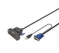 DIGITUS Módulo KVM de 1 puerto para consolas KVM de (VGA, USB, PS / 2), negro